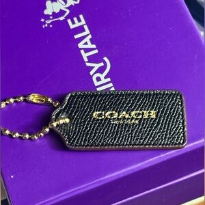 Coach Black Leather Hang Tag